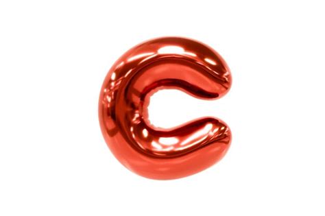 Premium Photo Balloon Font Metellic Red Letter C Made Of Realistic