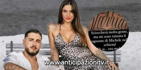 Temptation Island Millie Moi si à tatuata il cognome di Michele