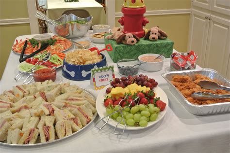 Puppy Dog Themed Party Table With Dog Bowls Fire Hydrant And Puppies