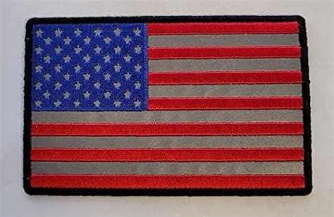 Reflective Usa American Flag Embroidered Iron On Sew On