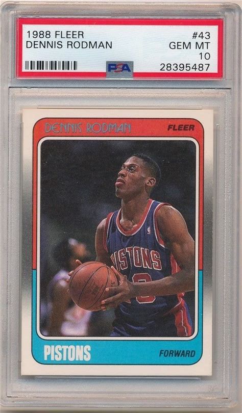 Dennis Rodman Fleer Rc Rookie Card Detroit Pistons Psa