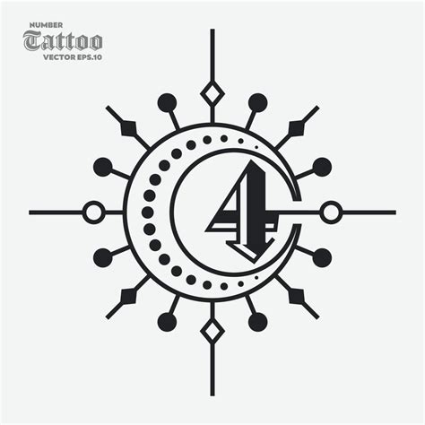 Number 4 Tattoo Logo 11422338 Vector Art at Vecteezy