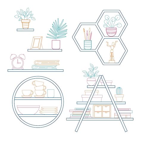 Free Vector Hand Drawn Shelf Outline Illustration