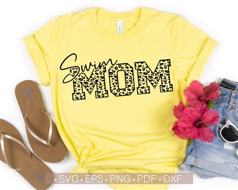 Swim Mom Svg Swim Mom Shirt Svg Cut Fileleopard Cheetah Etsy