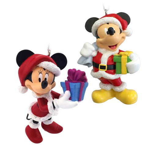 Mickey Mouse & Minnie Mouse Santa Disney Christmas Ornaments | eBay