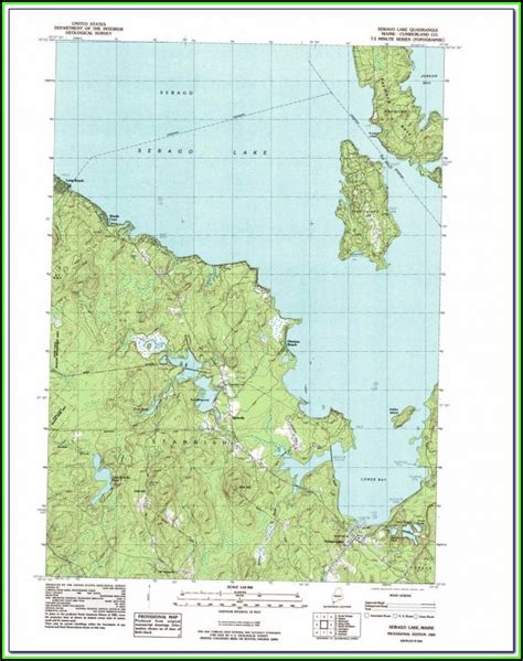 Sebago Lake Fishing Map - map : Resume Examples #N8VZXy39we