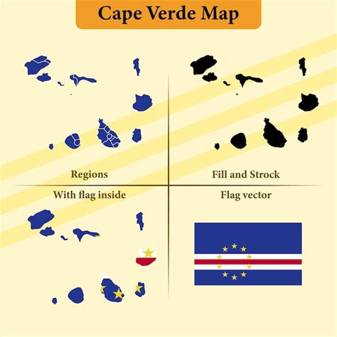 Vector cape verde mapa estados vectoriales y líneas y completo con