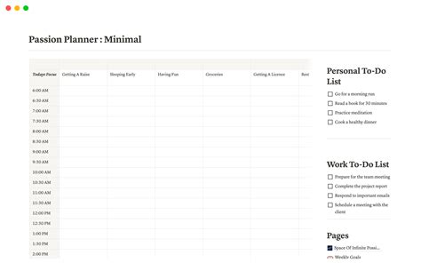 Passion Planner Minimal Template Notion Marketplace