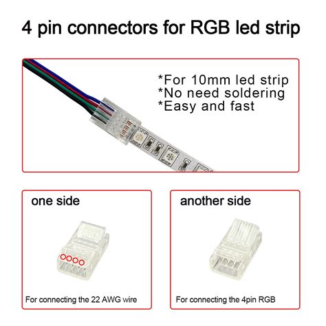 Snapklik HAMRVL 4 Pin RGB Cob Led Strip Light Connectors Kits For