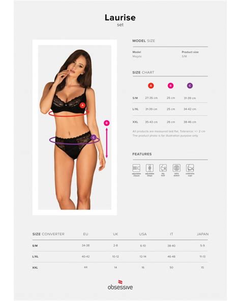 Obsessive Lingerie Sexy Completino Intimo In Pizzo Nero Collezione Laurise