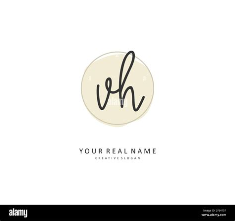 V H VH Initial Letter Handwriting And Signature Logo A Concept