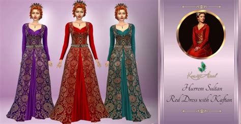 Hurrem Sultan Red Dress With Kaftan Red Dress Sims 4 Collections