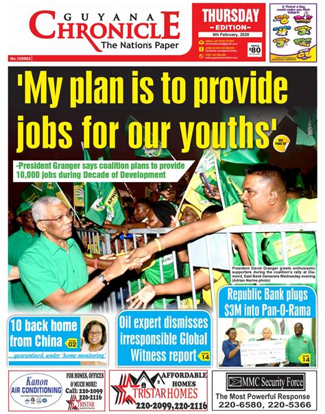 Guyanachronicleepaper02062020 By Guyana Chronicle Issuu