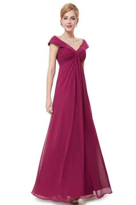 Purple Chiffon V Neck Long Party Dress 55 46 Ep08457pp