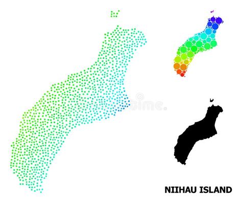 Mapa Da Colagem De Vinhos E Uvas Na Ilha De Niihau Ilustração do Vetor