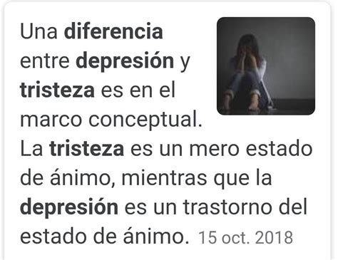 Consideras Que La Depresi N Es Igual A La Tristeza En Qu Se