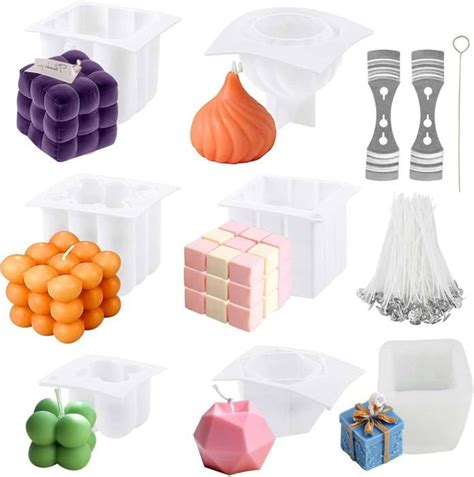 Lot De Moules Bougies En Silicone D Diy Bougie Fabrication Moule