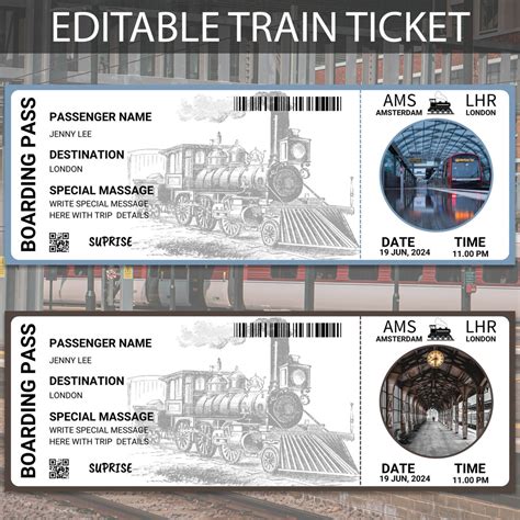 train ticket template train ticket editable train ticket template
