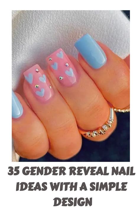 Gender Reveal Nail Ideas With A Simple Design Gender Reveal Nails