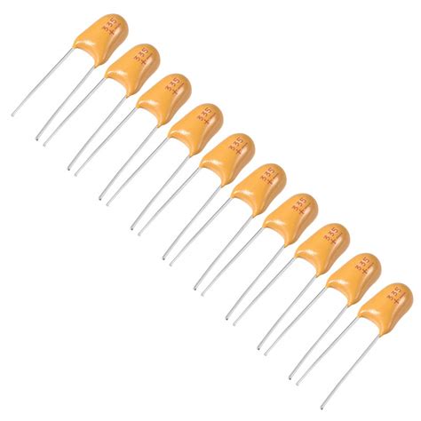 Uxcell 3 3uF Tantalum Capacitor 50V 2 Pin Yellow Radial Electrolytic