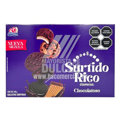 Gamesa Galletas Surtido RICO Chocolatoso Paquete Con 280g Caja Con 9