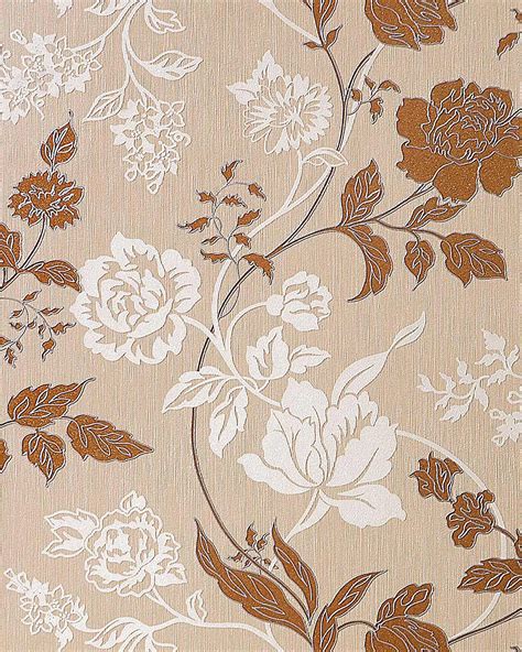 Wallcovering Flower Vinyl Wallpaper Wall Edem Light Caramel