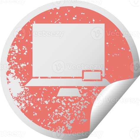 Distressed Circular Peeling Sticker Symbol Of A White Board Png