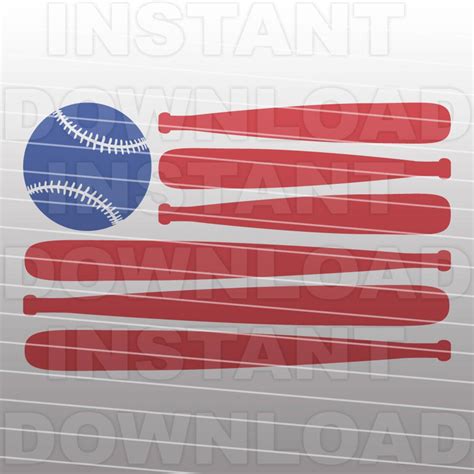 Patriotic Baseball Flag Svg File Vector Art Commercial And Etsy