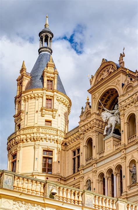 Schwerin Palace in Romantic Historicism Architecture Style Stock Photo - Image of landmark ...