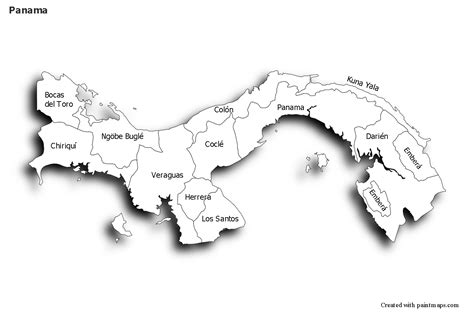 Mapa De Panama En Blanco Para Imprimir