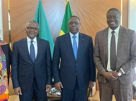 En Visite à Dakar Aliko Dangote Confirme Ousmane Mbaye Nouveau Dg De