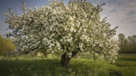 白い花が咲くリンゴの木 リンゴの花の木の写真背景画像素材無料ダウンロード Pngtree