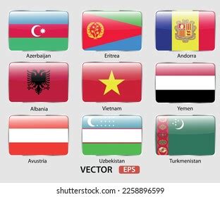 Vector Flags World Countries Illustration Design Stock Vector (Royalty ...