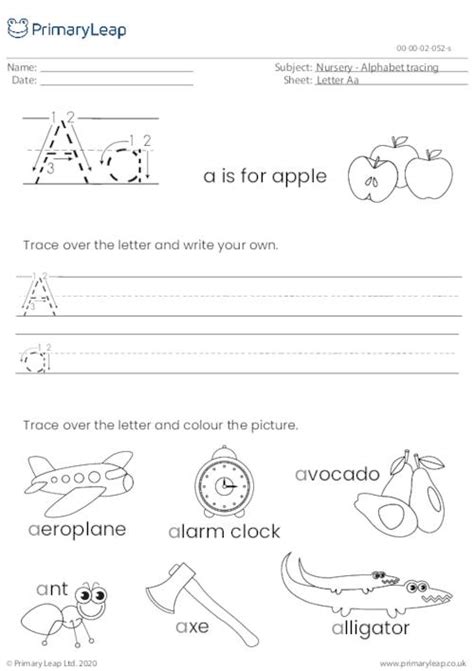 Alphabet Aa Letter Printable Letter Aa Tracing Worksheets Beginning