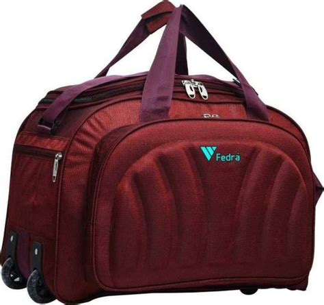 Fedra Red Polyester Strolley Duffle Bag With Wheels L Jiomart