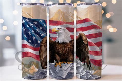 American Flag Eagle Tumbler Wrap Png Graphic By SevenFive Creative