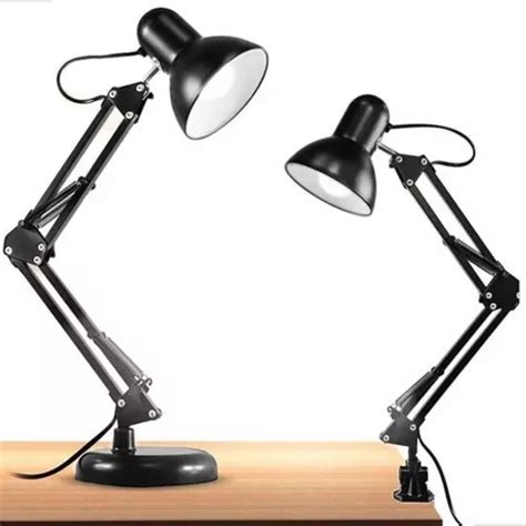 Luminária Pixar Preta De Mesa Articulada Abajur Bivolt 110 220v Base