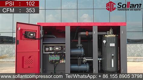 Water Cooling Screw Air Compressor Youtube