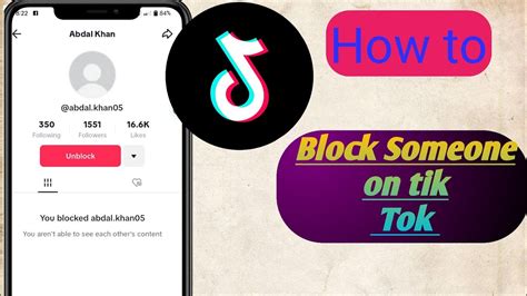 How To Block Someone On Tik Tok Block Someone On Tik Tok Youtube