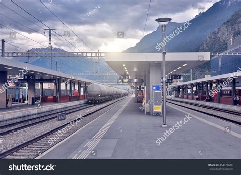 Evening View Railway Station Visp Switzerland Stock Photo 464074646 ...