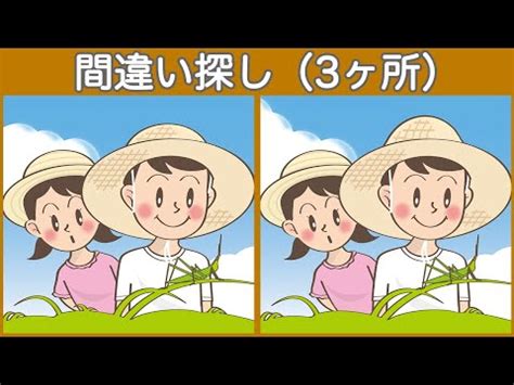 間違い探し日々の脳トレで集中力注意力向上3つのまちがいを探してね頭の体操 YouTube