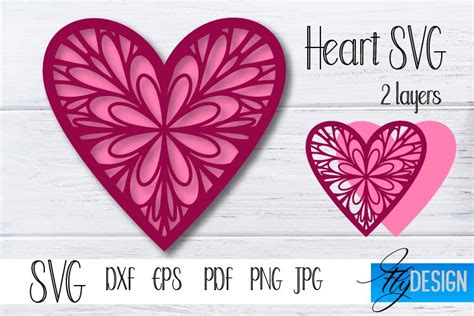 Layered Heart Svg Pink Heart Svg Valentines Day Svg V2 4 1151179