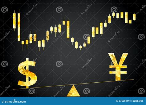 Dollar vs yen stock vector. Illustration of finance, investment - 57605919