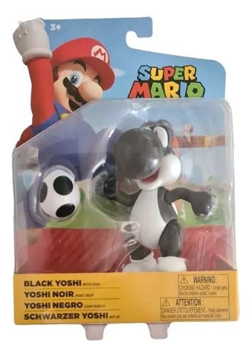 Figura Yoshi Negro Con Huevo Super Mario Envío gratis