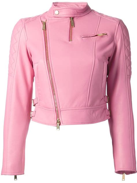 Pink Leather Jacket For Women Slim Fit Biker All Size Customized Fit