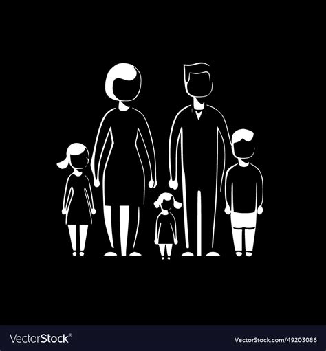 Family - black and white isolated icon Royalty Free Vector