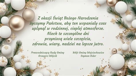 Życzenia świąteczne na Boże Narodzenie 2023 Aktualności Urząd Gminy