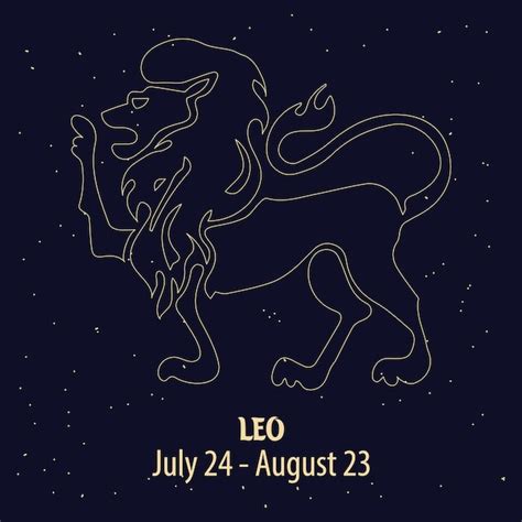 Horóscopo Signo Del Zodiaco Leo Diseño Dorado Sobre Un Fondo