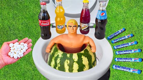 Experiment Stretch Armstrong Vs Watermelon Coca Cola Pepsi Fanta