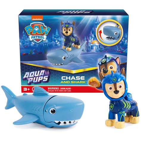 Paw Patrol, Aqua Pups Chase and Shark Action Figures Set, Kids Toys for Ages 3 and up Aqua Pups ...